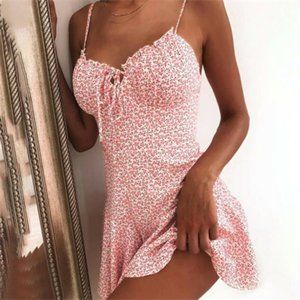 ⭐⭐⭐⭐⭐ Ladies sexy summer mini Dress Beach wear Bohemian floral print swing sundr